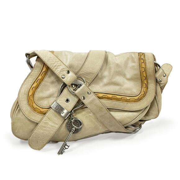 Handbags - Christian Dior Gaucho Double Saddle Beige Bag (Galliano Era)